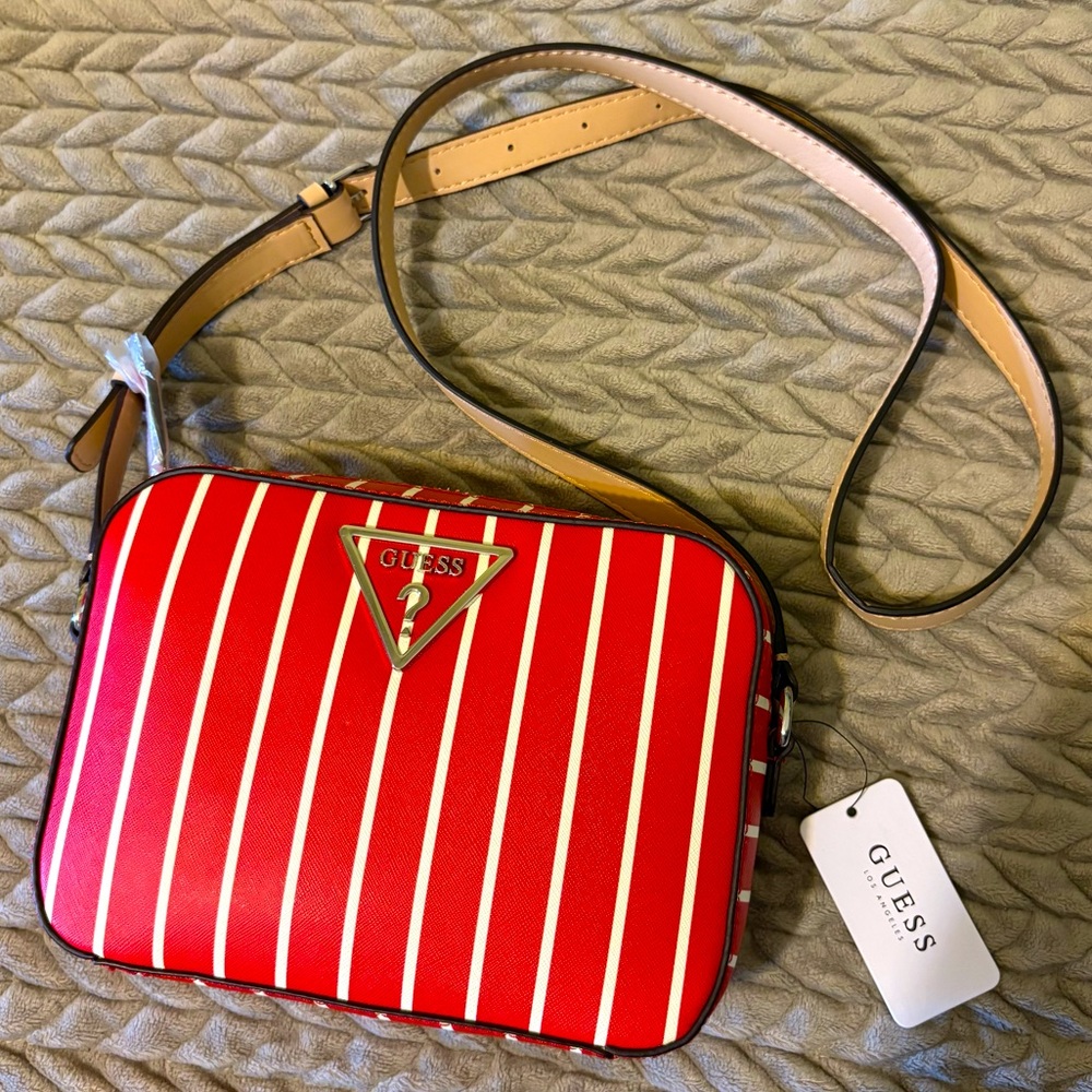 GUESS Red Striped Camryn Crossbody Bag-NWT!